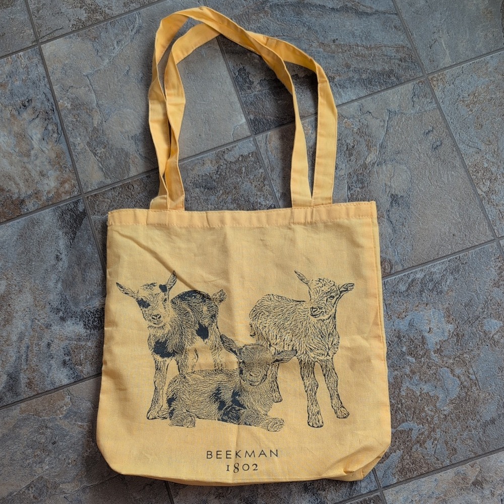 Beekman 1802 Lightweight Canvas Sunflower Yellow Baby Goat Tote Bag